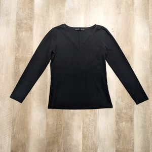 White House Black Market Black Long Sleeve Shirt Size Small